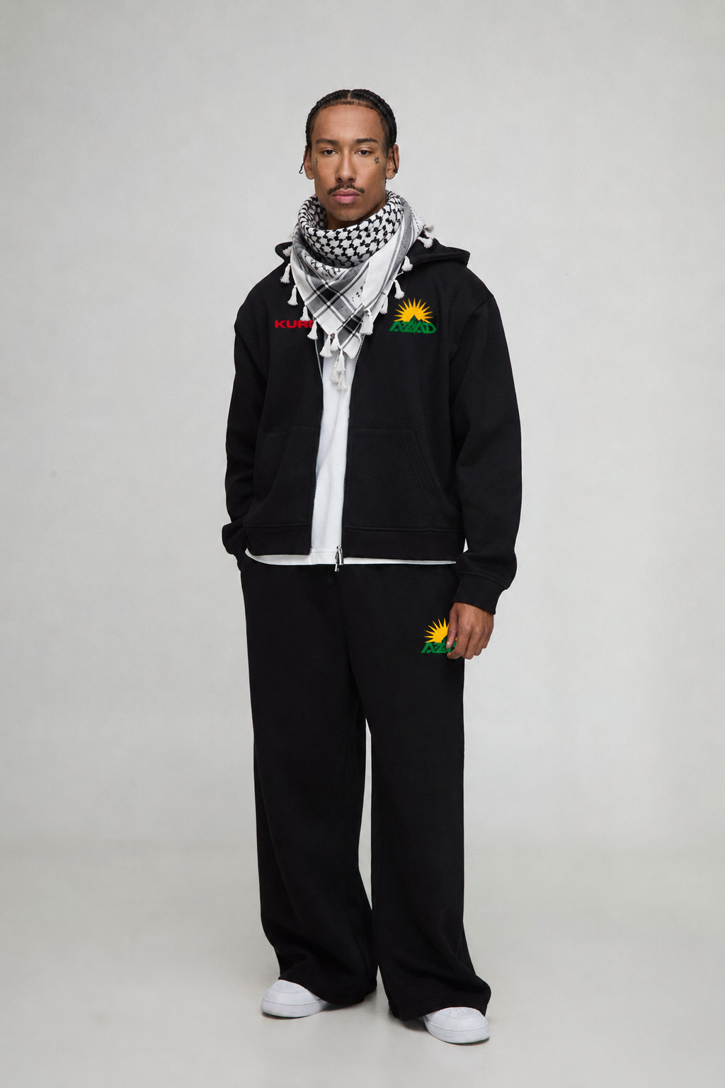Azad Kurdistan Oversize Zipper Black