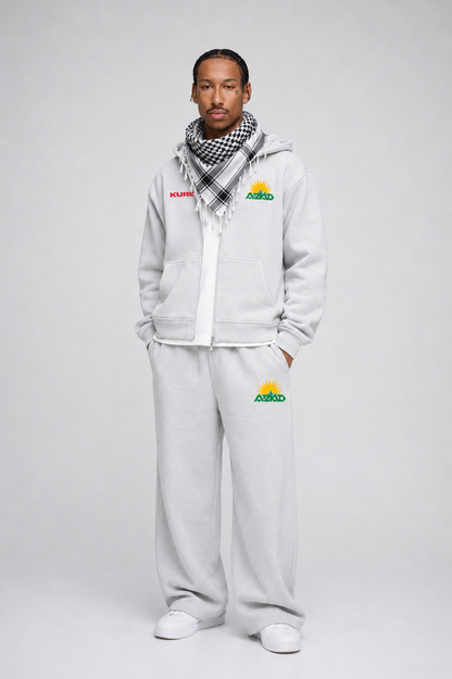 Azad Kurdistan Oversize Zipper Stone grey