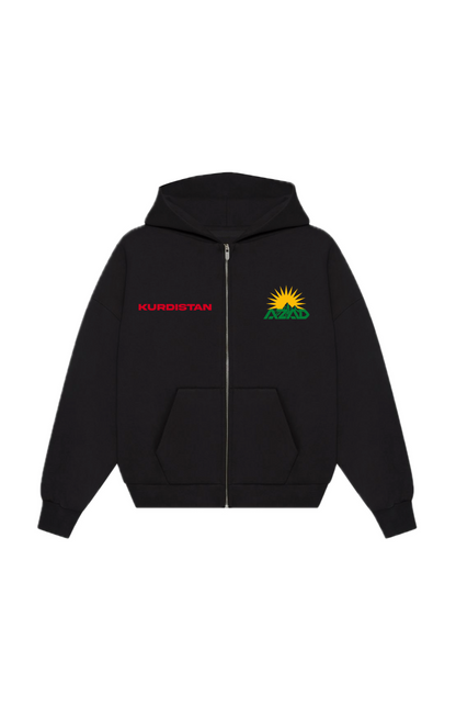 Azad Kurdistan Oversize Zipper Black