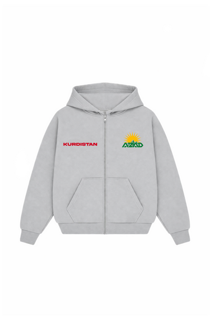 Azad Kurdistan Oversize Zipper Stone grey