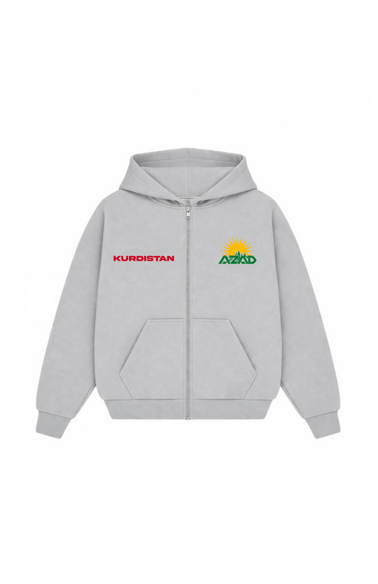 Azad Kurdistan Oversize Zipper Stone grey