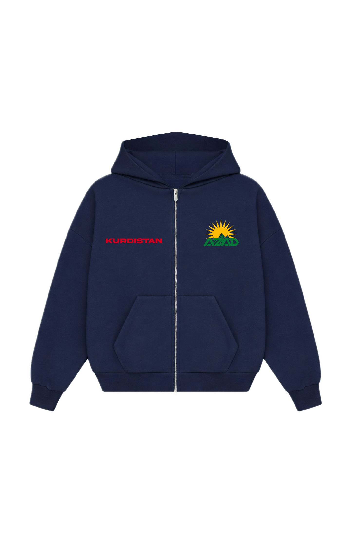 Azad Kurdistan Oversize Zipper Navy Blue