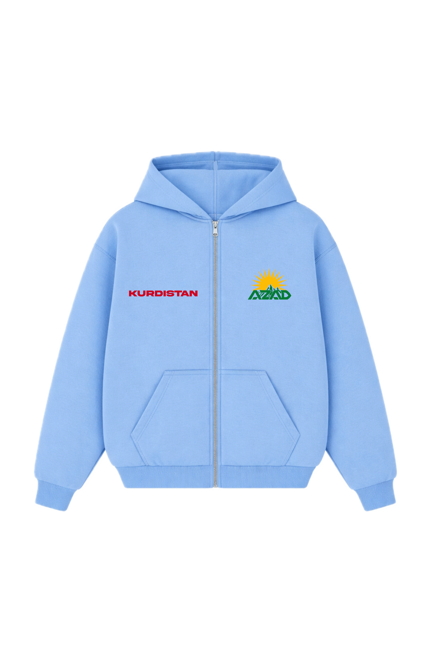 Azad Kurdistan Oversize Zipper Baby Blue