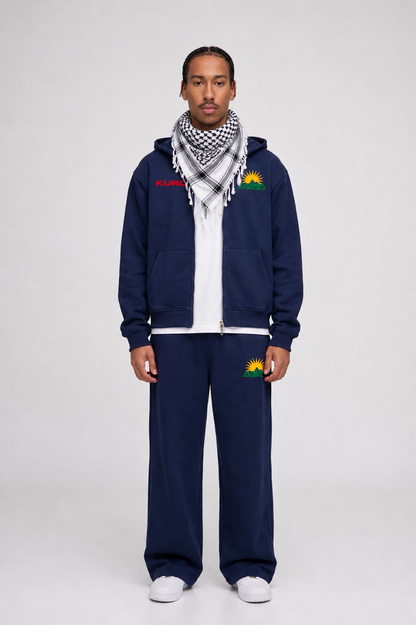 Azad Kurdistan Oversize Zipper Navy Blue